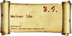 Welner Ida névjegykártya